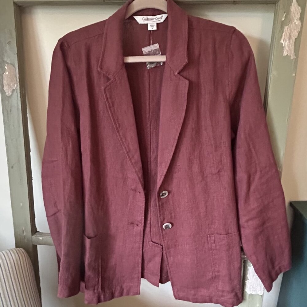 Coldwater Creek Linen blazer, size M